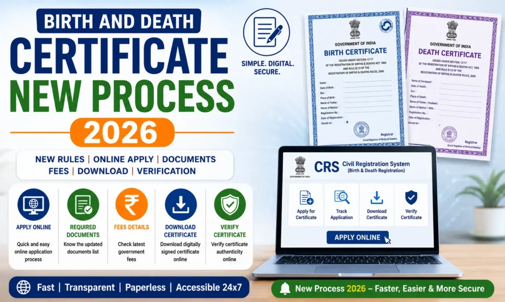 birth and death certificate new process