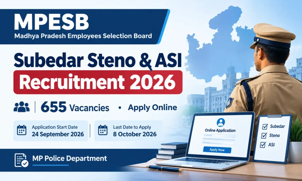 mpesb subedar steno & asi recruitment